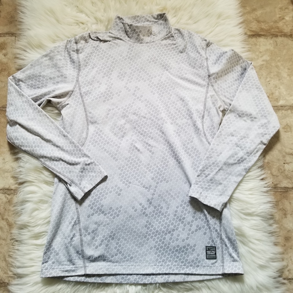 Nike Pro Combat Dri Fit Fitted Mock Neck Top